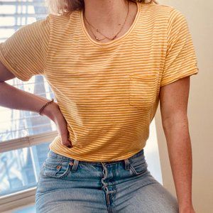 J Crew Tie-Front Yellow T-Shirt